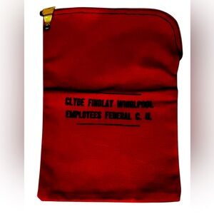Red Money Bag Zipper Lockable 13x8.5 Clyde Findlay Whirlpool Employee Federal CU